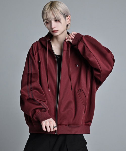 ADRER(�A�h���[)��line sleeve track zip parker jacket / ���C���X���[�u�g���b�N�W�b�v�p�[�J�[�W���P�b�g(�u���]��)