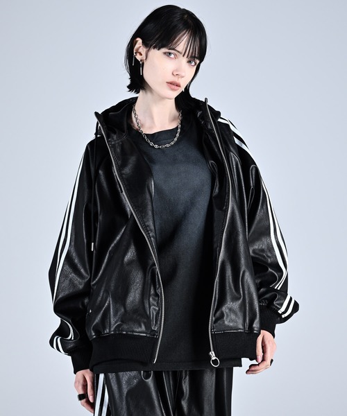 line sleeve track zip parker jacket / ラインスリーブトラック