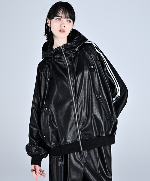 line sleeve track zip parker jacket アドラー line sleeve track zip parker jacket / ラインスリーブトラック