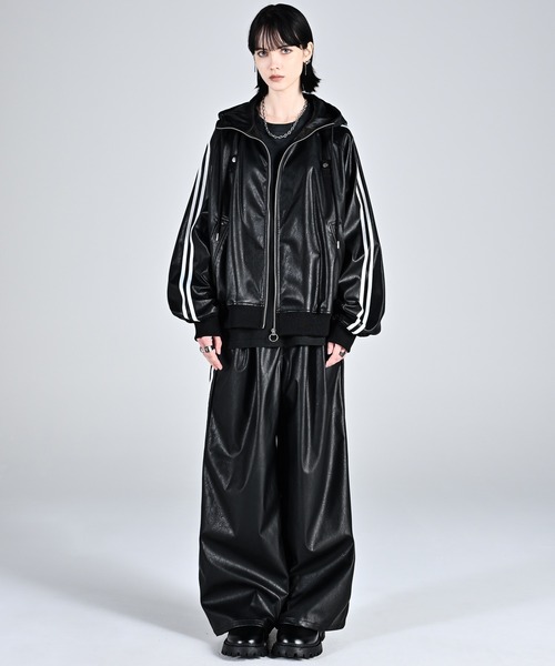 line sleeve track zip parker jacket アドラー line sleeve track zip parker jacket / ラインスリーブトラック