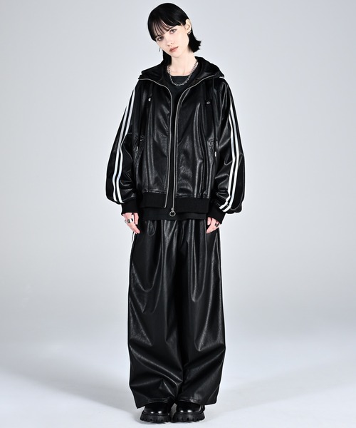 line sleeve track zip parker jacket / ラインスリーブトラック
