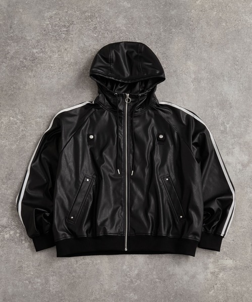 line sleeve track zip parker jacket / ラインスリーブトラック