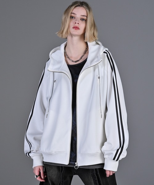 line sleeve track zip parker jacket / ラインスリーブトラックジップパーカージャケット(ブルゾン)|ADRER(アドラー)