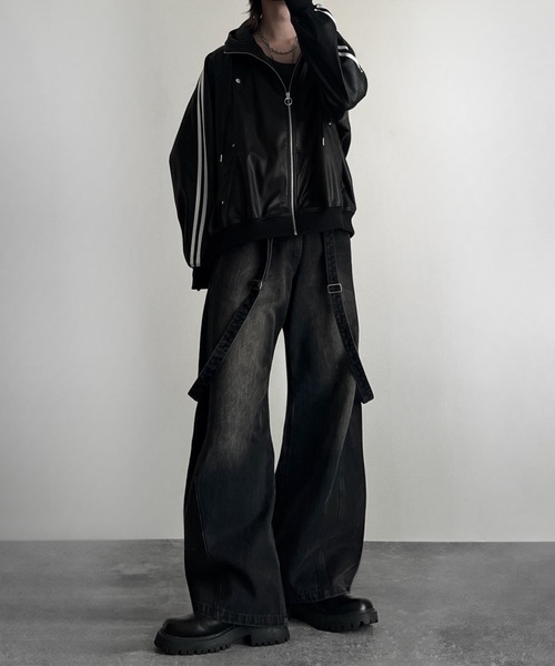 line sleeve track zip parker jacket / ラインスリーブトラック