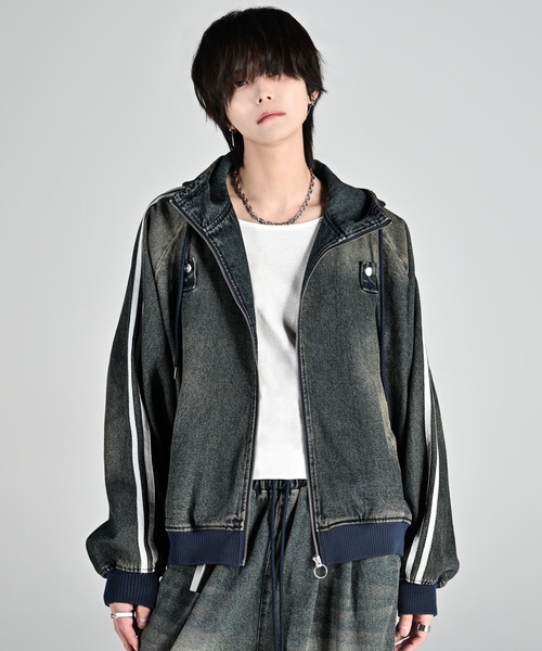 ジャケット・アウター line sleeve track zip parker jacket line sleeve track zip parker jacket / ラインスリーブトラック
