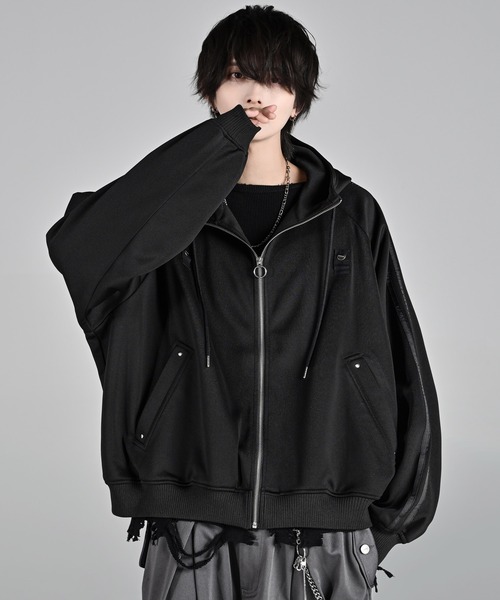 line sleeve track zip parker jacket / ラインスリーブトラックジップ