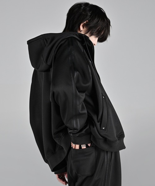 line sleeve track zip parker jacket / ラインスリーブトラックジップパーカージャケット(ブルゾン)|ADRER(アドラー)