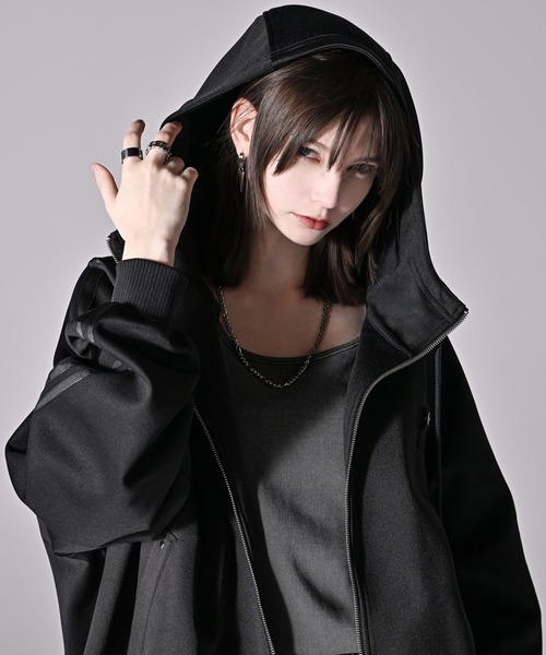 line sleeve track zip parker jacket / ラインスリーブトラックジップパーカージャケット(ブルゾン)|ADRER(アドラー)