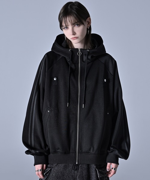 line sleeve track zip parker jacket / ラインスリーブトラックジップパーカージャケット(ブルゾン)|ADRER(アドラー)