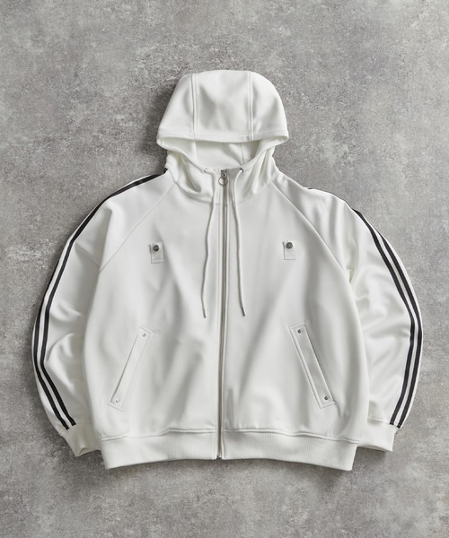 line sleeve track zip parker jacket / ラインスリーブトラックジップパーカージャケット(ブルゾン)|ADRER(アドラー)