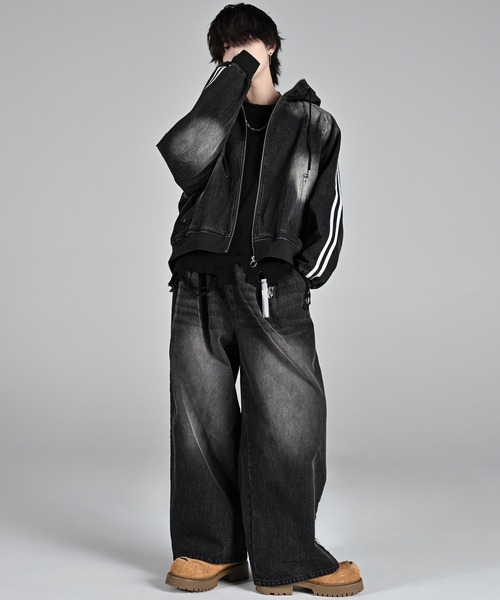 line sleeve track zip parker jacket / ラインスリーブトラックジップ