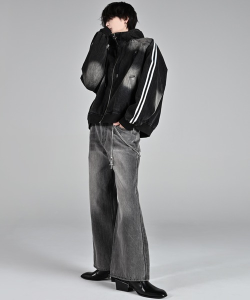 line sleeve track zip parker jacket / ラインスリーブトラックジップ