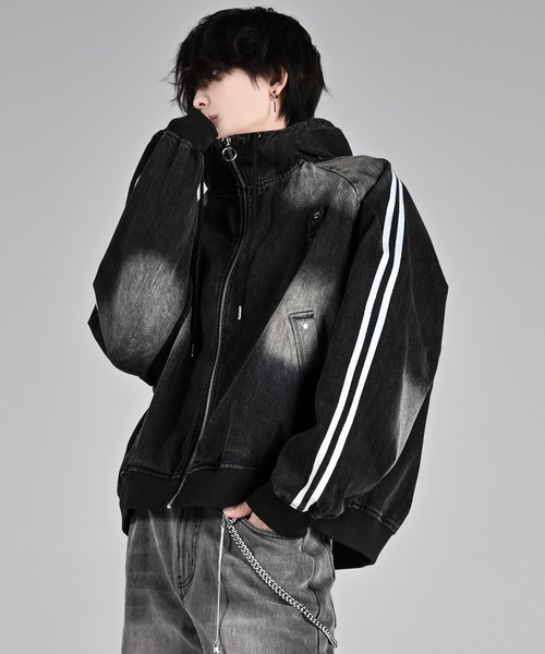 line sleeve track zip parker jacket / ラインスリーブトラックジップパーカージャケット(ブルゾン)|ADRER(アドラー)