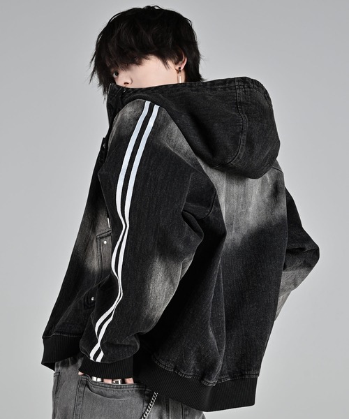 line sleeve track zip parker jacket / ラインスリーブトラックジップパーカージャケット(ブルゾン)|ADRER(アドラー)