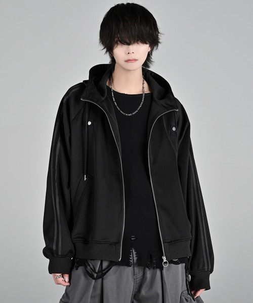 line sleeve track zip parker jacket / ラインスリーブトラックジップパーカージャケット(ブルゾン)|ADRER(アドラー)