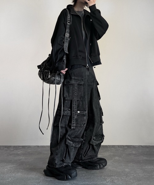 line sleeve track zip parker jacket / ラインスリーブトラックジップパーカージャケット(ブルゾン)|ADRER(アドラー)