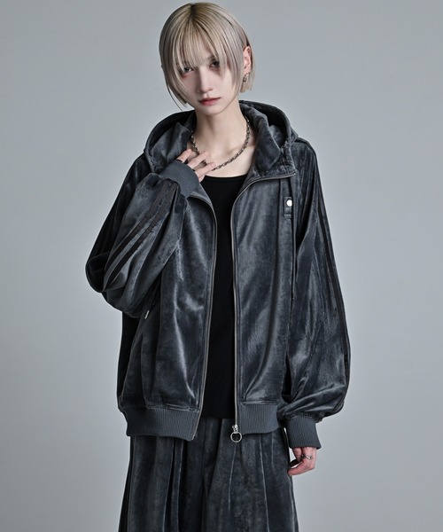 line sleeve track zip parker jacket / ラインスリーブトラックジップ