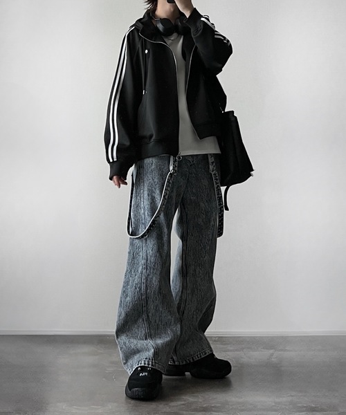 line sleeve track zip parker jacket / ラインスリーブトラックジップパーカージャケット(ブルゾン)|ADRER(アドラー)