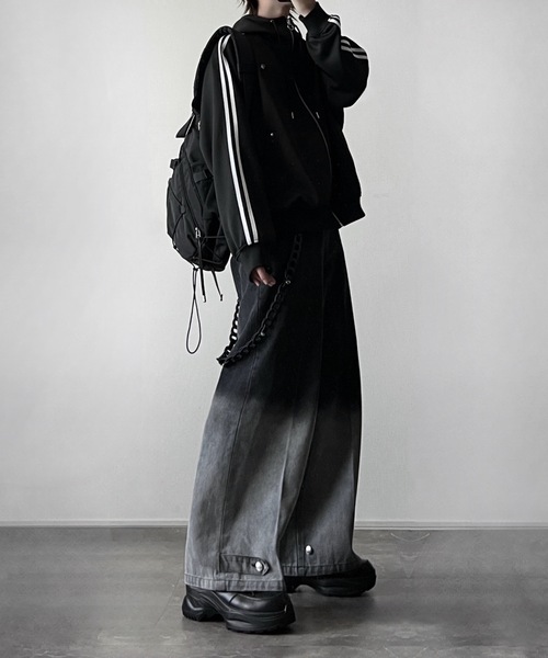 line sleeve track zip parker jacket / ラインスリーブトラックジップ