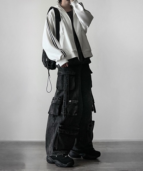 line sleeve track zip parker jacket / ラインスリーブトラックジップパーカージャケット(ブルゾン)|ADRER(アドラー)