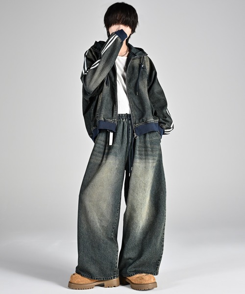 line sleeve track zip parker jacket アドラー line sleeve track zip parker jacket / ラインスリーブトラック