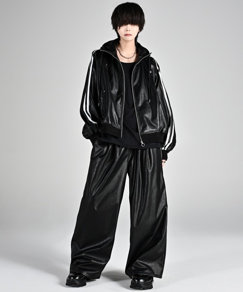 完売再販なし　ADRER トラックジップパーカージャケット ブラック ADRER ブルゾン アウター line sleeve track zip parker jacket