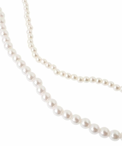 a.v.v（アーヴェヴェ）の「コサージュ付き二連ネックレス（ネックレス・レディース・ベージュ/ネイビー・38）」の6枚目の写真