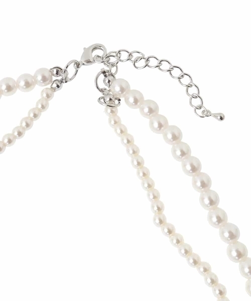 a.v.v（アーヴェヴェ）の「コサージュ付き二連ネックレス（ネックレス・レディース・ベージュ/ネイビー・38）」の7枚目の写真