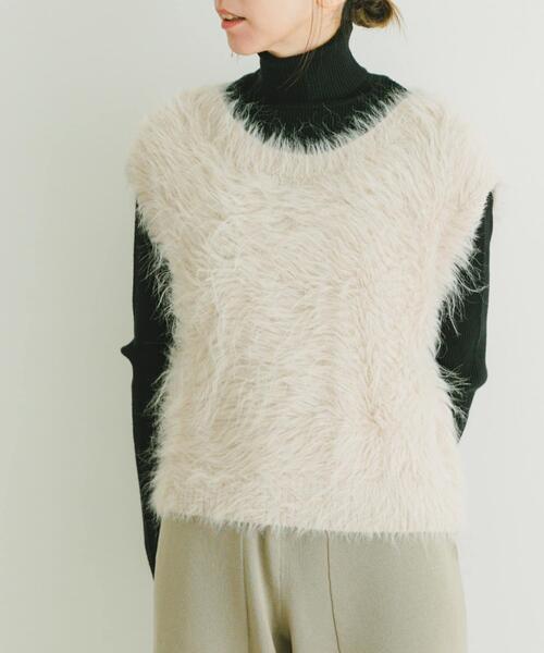 ITEMS URBANRESEARCH(アイテムズ アーバンリサーチ)の「シャギーショートニットベスト(ベスト・レディース・ブラウン/グレー/グレー系その他・FREE)」の3枚目の写真