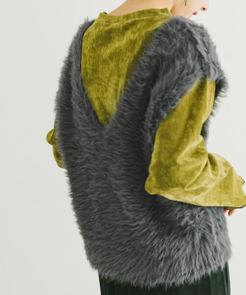 ITEMS URBANRESEARCH(アイテムズ アーバンリサーチ)の「シャギーショートニットベスト(ベスト・レディース・ブラウン/グレー/グレー系その他・FREE)」の7枚目の写真