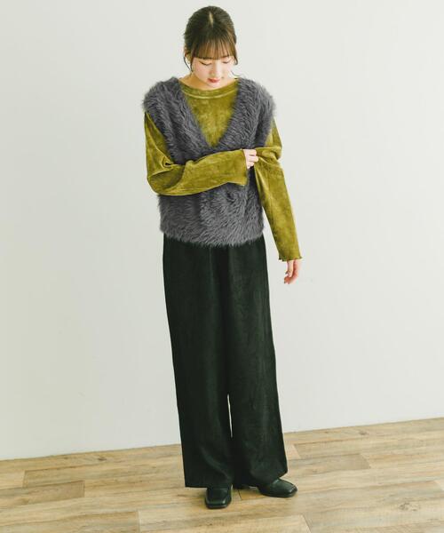 ITEMS URBANRESEARCH(アイテムズ アーバンリサーチ)の「シャギーショートニットベスト(ベスト・レディース・ブラウン/グレー/グレー系その他・FREE)」の9枚目の写真