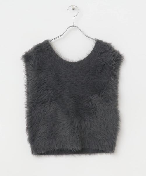 ITEMS URBANRESEARCH(アイテムズ アーバンリサーチ)の「シャギーショートニットベスト(ベスト・レディース・ブラウン/グレー/グレー系その他・FREE)」の10枚目の写真