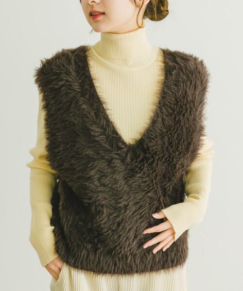 ITEMS URBANRESEARCH(アイテムズ アーバンリサーチ)の「シャギーショートニットベスト(ベスト・レディース・ブラウン/グレー/グレー系その他・FREE)」の12枚目の写真