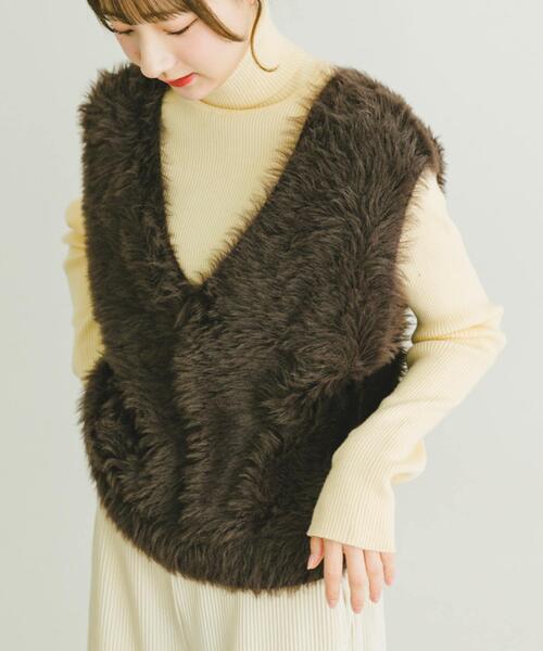 ITEMS URBANRESEARCH(アイテムズ アーバンリサーチ)の「シャギーショートニットベスト(ベスト・レディース・ブラウン/グレー/グレー系その他・FREE)」の13枚目の写真