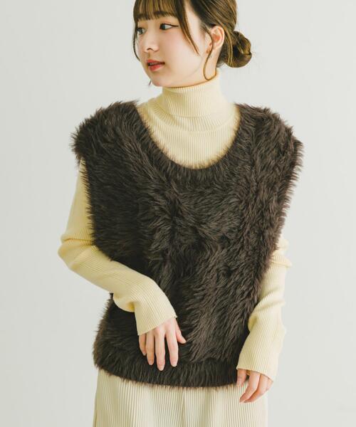 ITEMS URBANRESEARCH(アイテムズ アーバンリサーチ)の「シャギーショートニットベスト(ベスト・レディース・ブラウン/グレー/グレー系その他・FREE)」の14枚目の写真