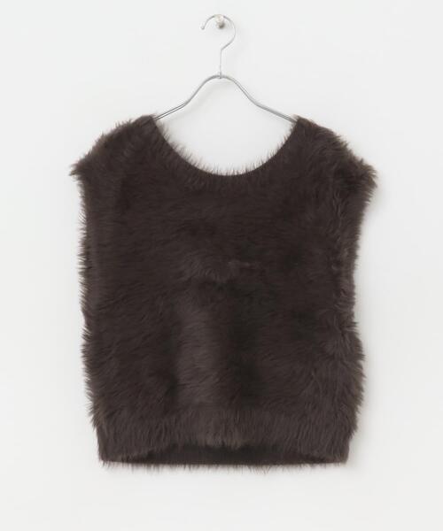 ITEMS URBANRESEARCH(アイテムズ アーバンリサーチ)の「シャギーショートニットベスト(ベスト・レディース・ブラウン/グレー/グレー系その他・FREE)」の18枚目の写真