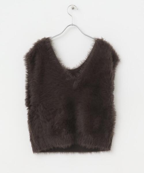 ITEMS URBANRESEARCH(アイテムズ アーバンリサーチ)の「シャギーショートニットベスト(ベスト・レディース・ブラウン/グレー/グレー系その他・FREE)」の19枚目の写真