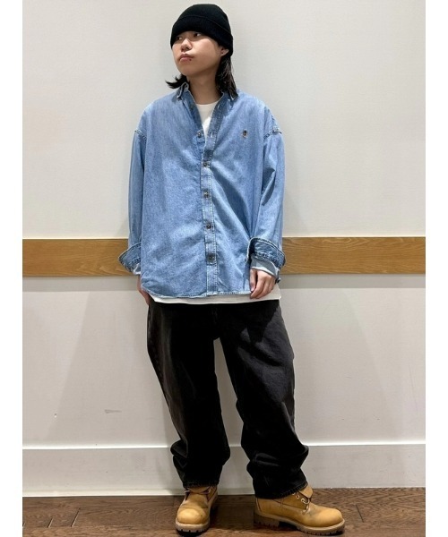 GAP（ギャップ）の「ブラナンベア デニム ビッグシャツ（シャツ/ブラウス・メンズ・インディゴブルー/ライトインディゴブルー・XL/XS/M/L/S）」の14枚目の写真