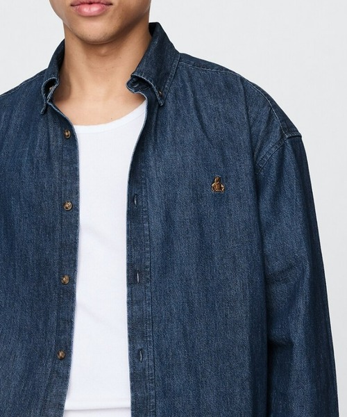 GAP（ギャップ）の「ブラナンベア デニム ビッグシャツ（シャツ/ブラウス・メンズ・インディゴブルー/ライトインディゴブルー・XL/XS/M/L/S）」の3枚目の写真