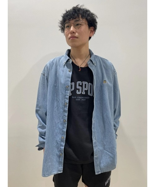 GAP（ギャップ）の「ブラナンベア デニム ビッグシャツ（シャツ/ブラウス・メンズ・インディゴブルー/ライトインディゴブルー・XL/XS/M/L/S）」の8枚目の写真