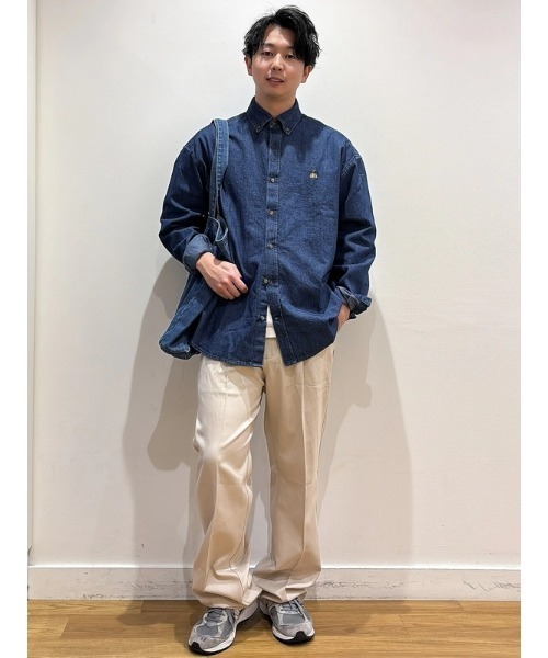 GAP（ギャップ）の「ブラナンベア デニム ビッグシャツ（シャツ/ブラウス・メンズ・インディゴブルー/ライトインディゴブルー・XL/XS/M/L/S）」の4枚目の写真