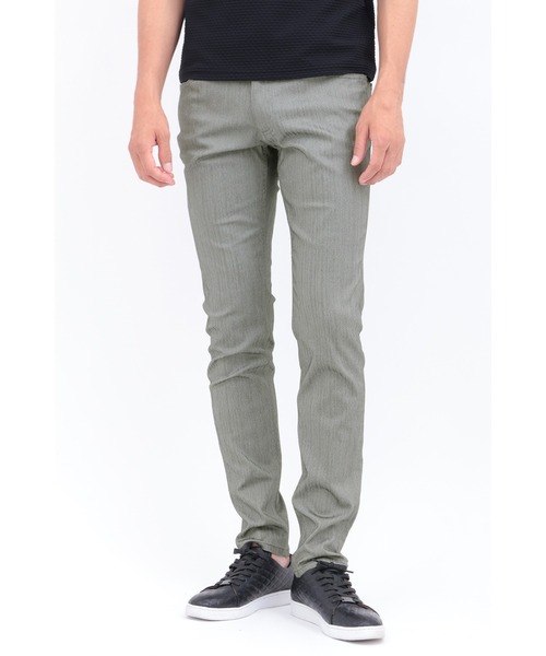 HIGH STREET(ハイストリート)の「HIGH STREET∴ハイテンションへリンボンスリム5ポケットパンツ(その他パンツ・メンズ・ホワイト/グレー系その他/ブラック・S/M/L/LL)」の3枚目の写真