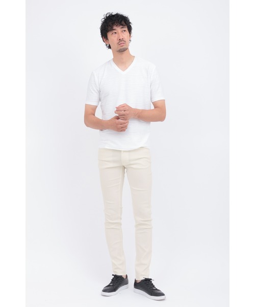 HIGH STREET(ハイストリート)の「HIGH STREET∴ハイテンションへリンボンスリム5ポケットパンツ(その他パンツ・メンズ・ホワイト/グレー系その他/ブラック・S/M/L/LL)」の16枚目の写真