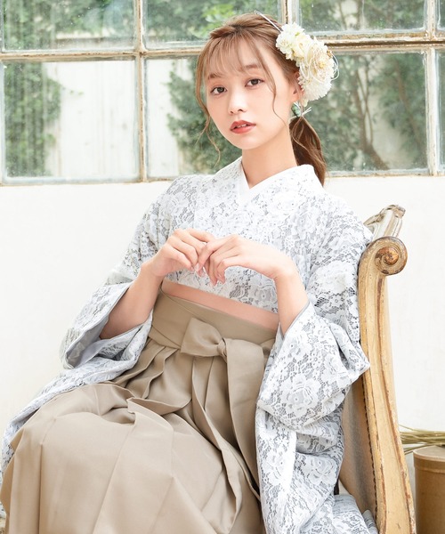 優美なレースを纏って。レディース袴4点セット（着物・襦袢・下帯・袴