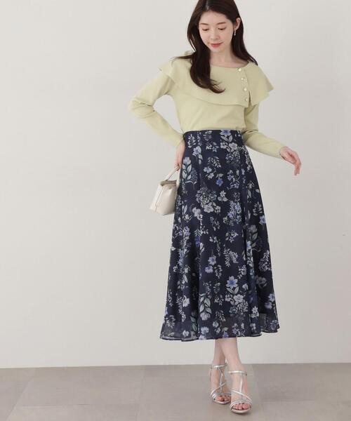 PROPORTION BODY DRESSING（プロポーションボディドレッシング）の「ボタニカルフレアープリントスカート / 1215120205（スカート・レディース・ネイビー/ピンク・SMALL/MEDIUM）」の19枚目の写真