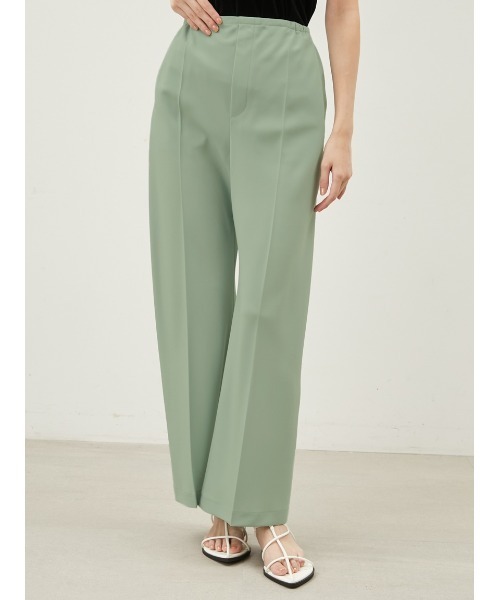 Mila Owen(ミラオーウェン)の「ウエストゴムワイドイージードライパンツ【手洗い可能】(その他パンツ・レディース・ブラック/ライトベージュ/グリーン・0/1)」の1枚目の写真