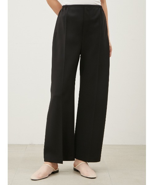 Mila Owen(ミラオーウェン)の「ウエストゴムワイドイージードライパンツ【手洗い可能】(その他パンツ・レディース・ブラック/ライトベージュ/グリーン・0/1)」の2枚目の写真