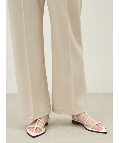 Mila Owen(ミラオーウェン)の「ウエストゴムワイドイージードライパンツ【手洗い可能】(その他パンツ・レディース・ブラック/ライトベージュ/グリーン・0/1)」の9枚目の写真