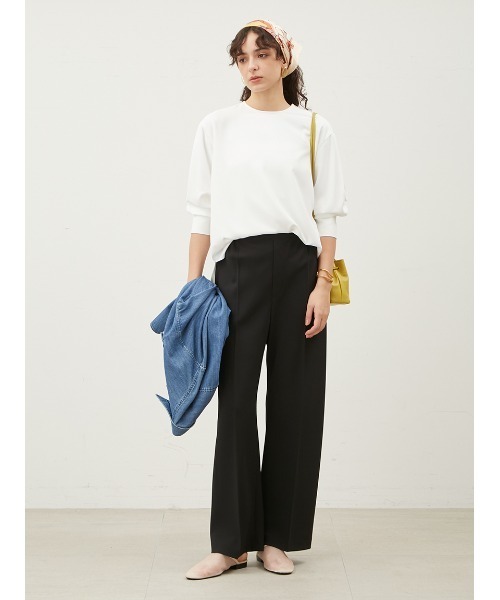 Mila Owen(ミラオーウェン)の「ウエストゴムワイドイージードライパンツ【手洗い可能】(その他パンツ・レディース・ブラック/ライトベージュ/グリーン・0/1)」の11枚目の写真