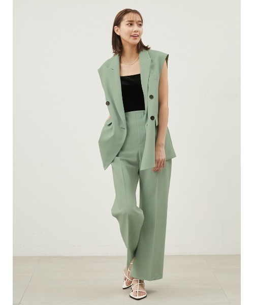 Mila Owen(ミラオーウェン)の「ウエストゴムワイドイージードライパンツ【手洗い可能】(その他パンツ・レディース・ブラック/ライトベージュ/グリーン・0/1)」の12枚目の写真